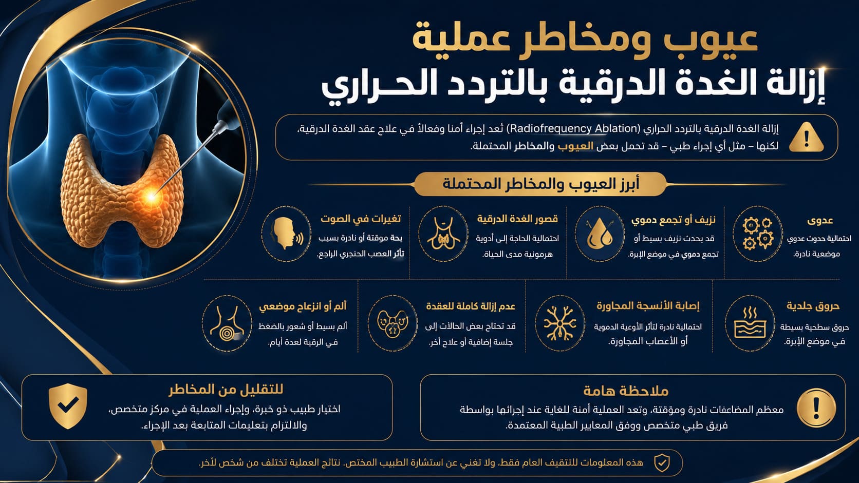 عيوب ومخاطر عملية إزالة الغدة الدرقية بالتردد الحراري | هل هي مخاطر حقيقية؟ 2 عيوب ومخاطر عملية إزالة الغدة الدرقية بالتردد الحراري: ما الذي يمكن حدوثه؟